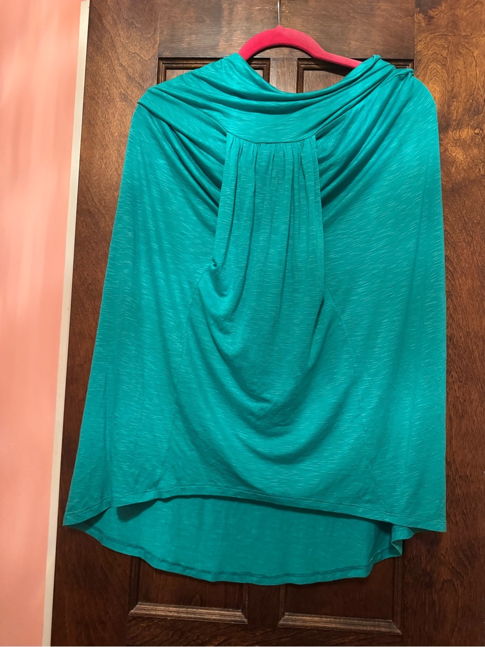 Draped Midi Skirt in Teal